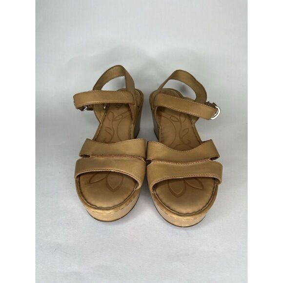 Born Shoes Sandals Heels Platform Ankle Strap Women Size 10M Brown Leather - Picture 4 of 14